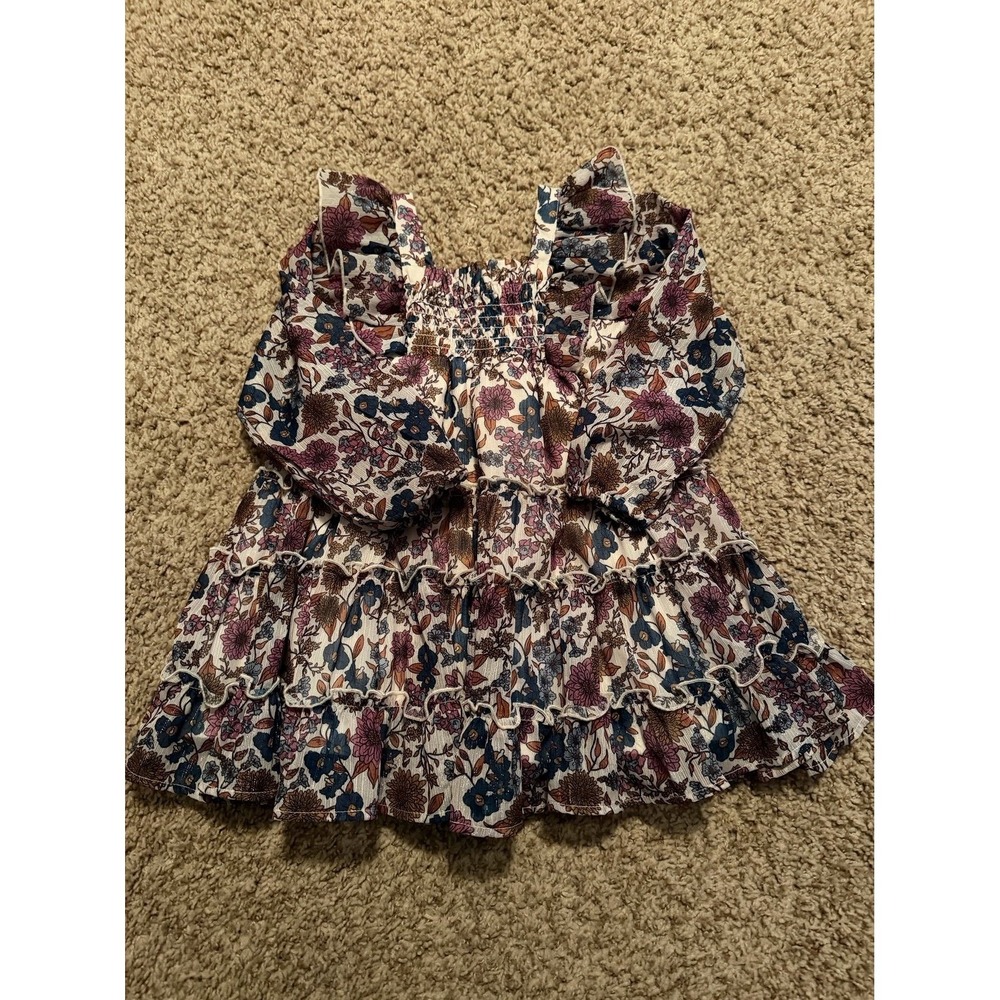 Cheeky Plum 18-24 month multi color floral long sleeve dress